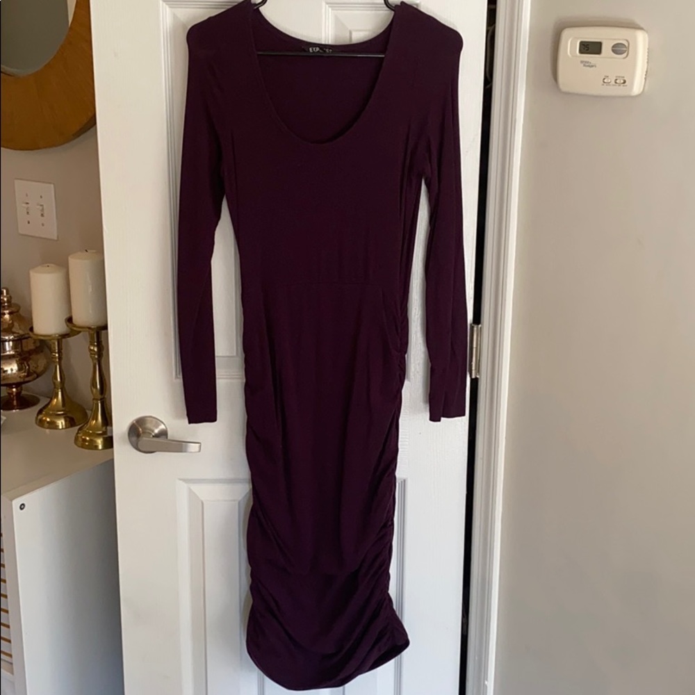 Express Burgundy dress ruched